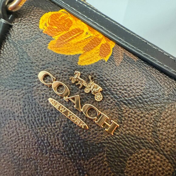 coach Rowan Satchel Bag In Signature Canvas With Floral Print cce30 - Picture 5 of 7
